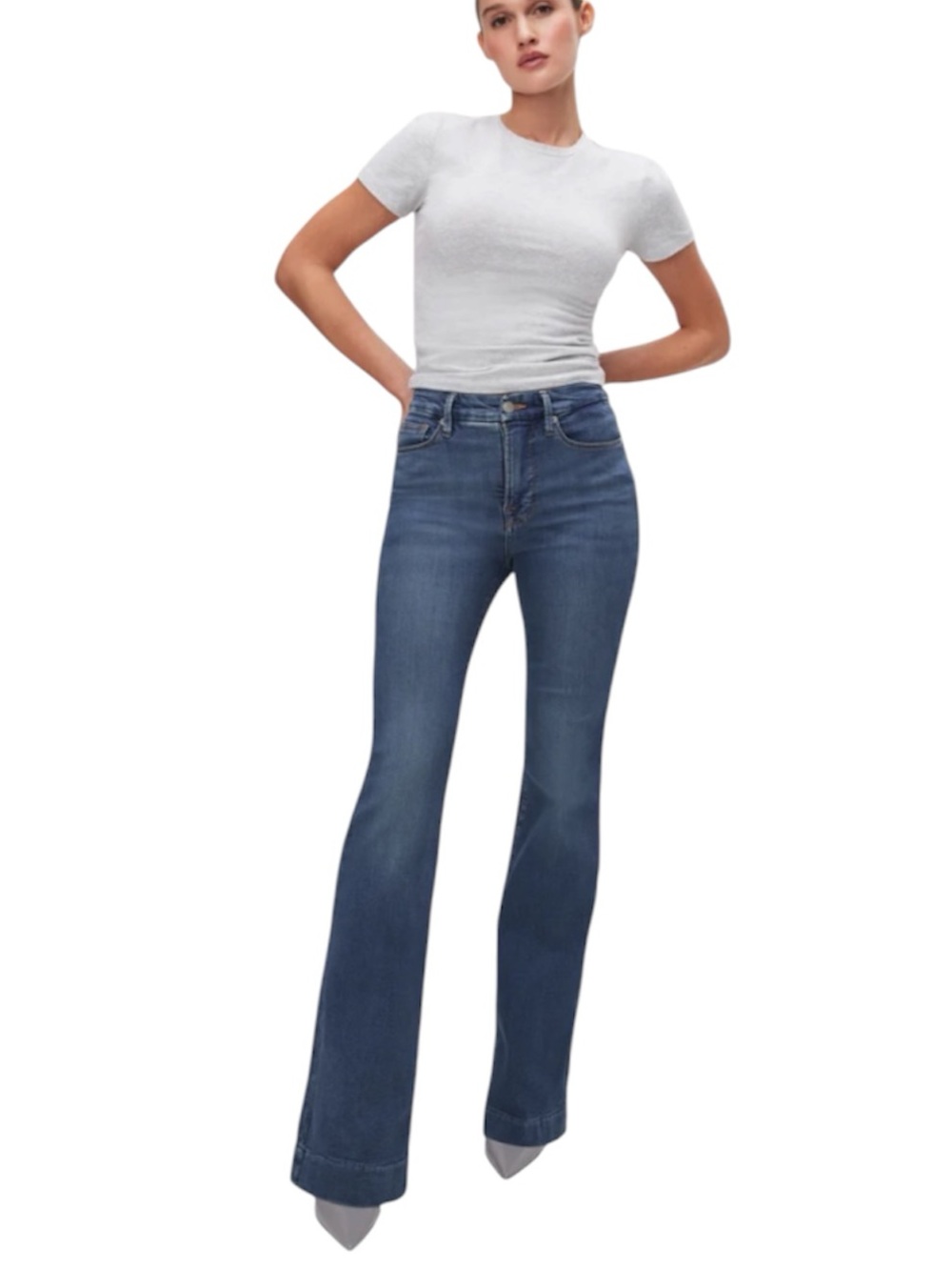 long tall sally Dark Blue High-Rise Flare Jeans Womans Size 8